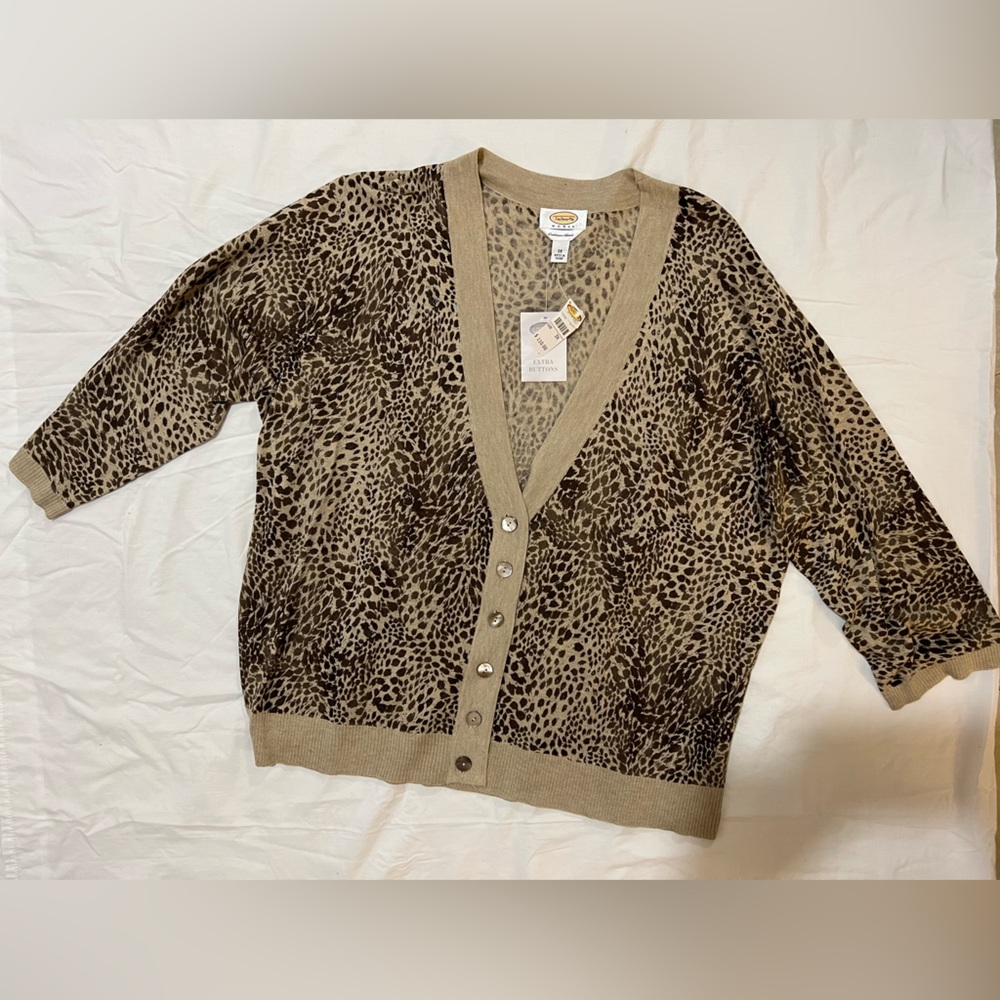 Cheetah print cardigan  Talbots